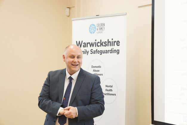 John Coleman, Assistant Director for Children and Families at WCC introducing the Warwickshire Family Safeguarding approach to colleagues