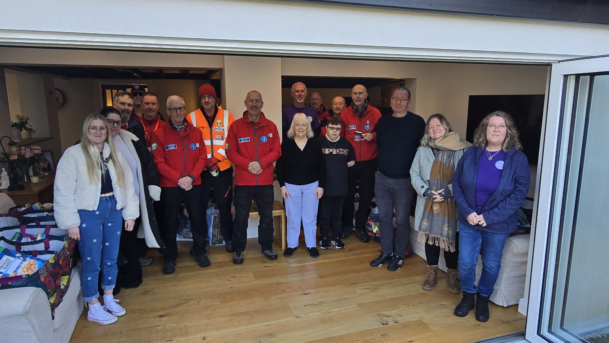 Norma Wilson (centre) and her task force getting ready for the special deliveries.